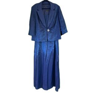 Alex Evenings Elegant Blue Dress Set Size 20W